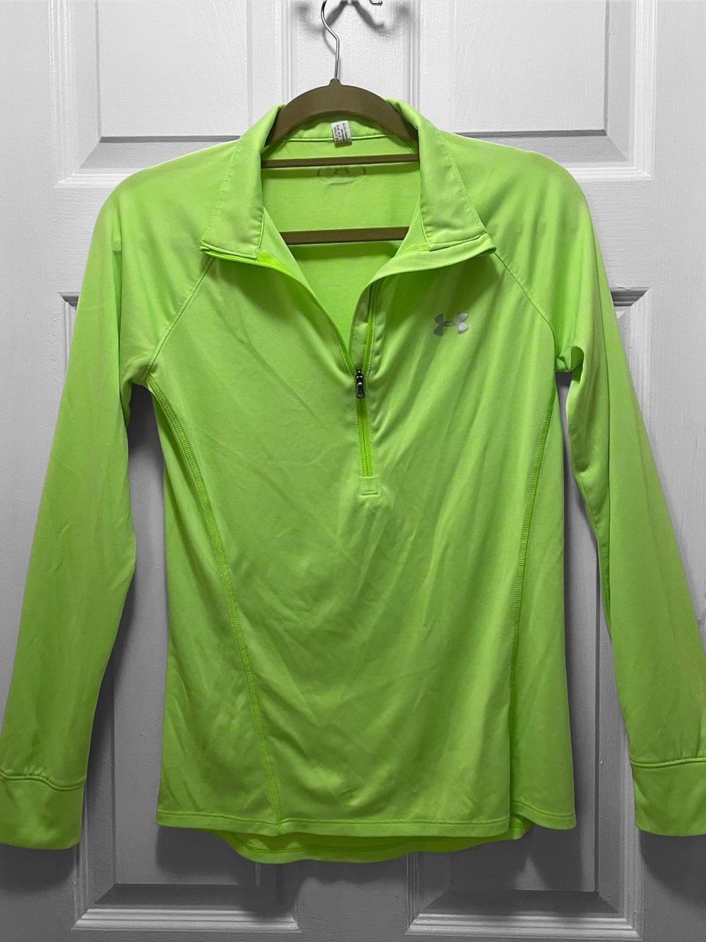 Under Armour Bright Lime Performance Pullover with Silver Logo
